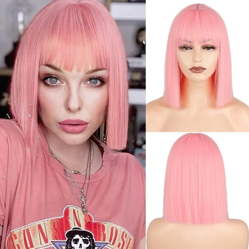 باروكة نسائية مستقيمة مع غرة ه - مراجعة Wig Fiber Net وسعره